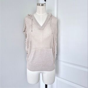 Blanc Noir Women's Cream Mesh Hoodie